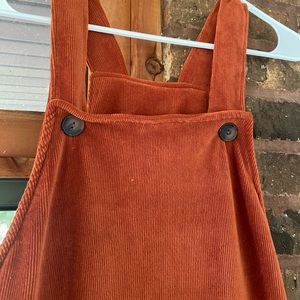 Orange Overall Dress Ragstock Velvet Corduroy